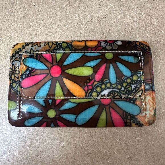 Colorful floral hard case snap closure wallet - Picture 1 of 6